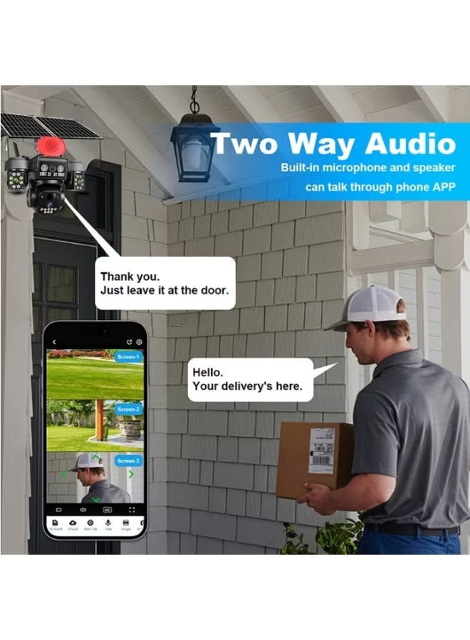 HONTON HD Intelligent Solar PTZ Security Camera with Real-Time Alerts, Solar-Powered Outdoor Surveillance, Motion Detection, Remote Mobile Viewing, Pan-Tilt-Zoom Control | DX800 - Image 5